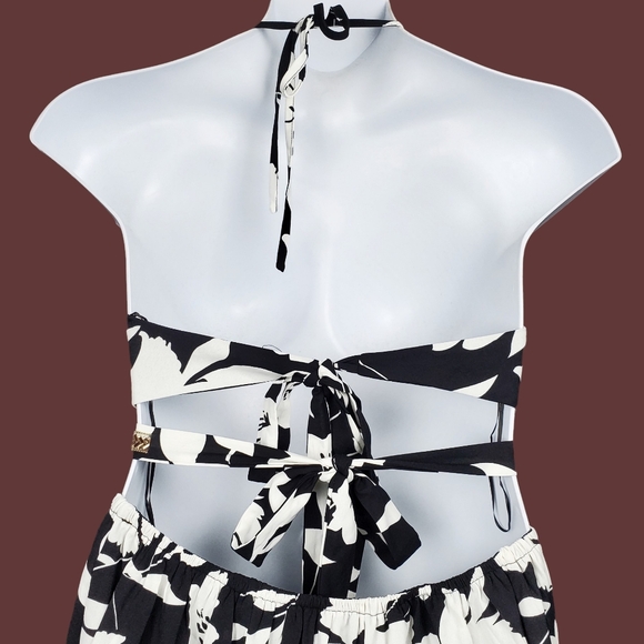 Fashion Nova Womens Ready For The Weekend Black White Maxi Dress Size L NWT - Picture 6 of 11